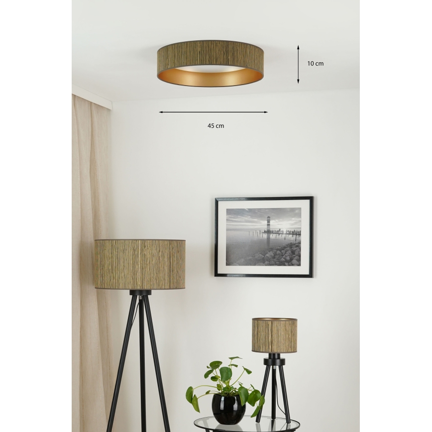Brilagi - LED Stropna svjetiljka BOSTON ROLLER LED/24W/230V pr. 45 cm slama smeđa/zlatna