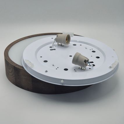 Brilagi - LED stropna svjetiljka CARVALHO 2xE27/15W/230V hrast/orah Ø 37 cm