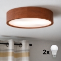 BRILAGI - LED stropna svjetiljka CARVALHO 2xE27/15W/230V hrast-trešnja, Ø 37 cm