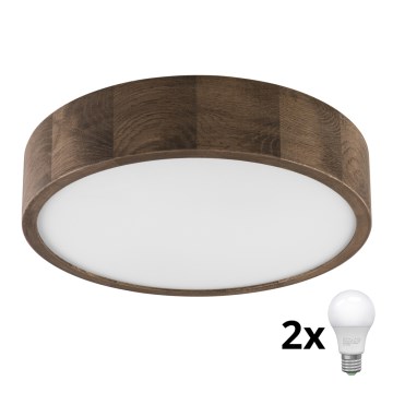 Brilagi - LED Stropna svjetiljka CARVALHO 2xE27/60W/230V hrast orah pr. 37 cm