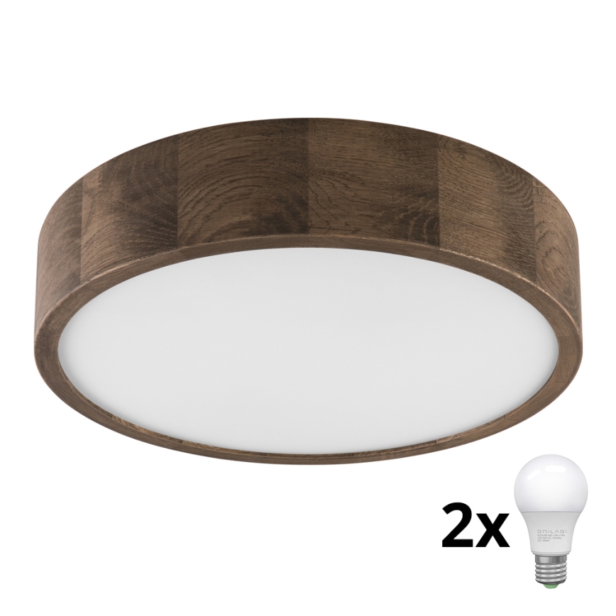 Brilagi - LED Stropna svjetiljka CARVALHO 2xE27/60W/230V hrast orah pr. 37 cm