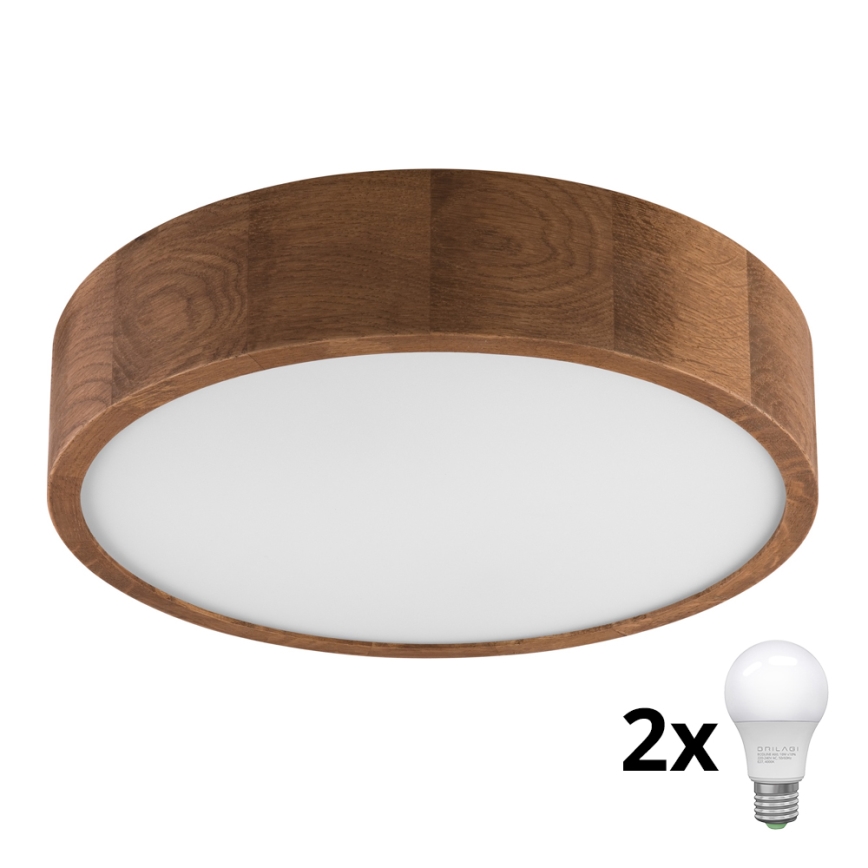 Brilagi - LED Stropna svjetiljka CARVALHO 2xE27/60W/230V hrast trešnja pr. 37 cm