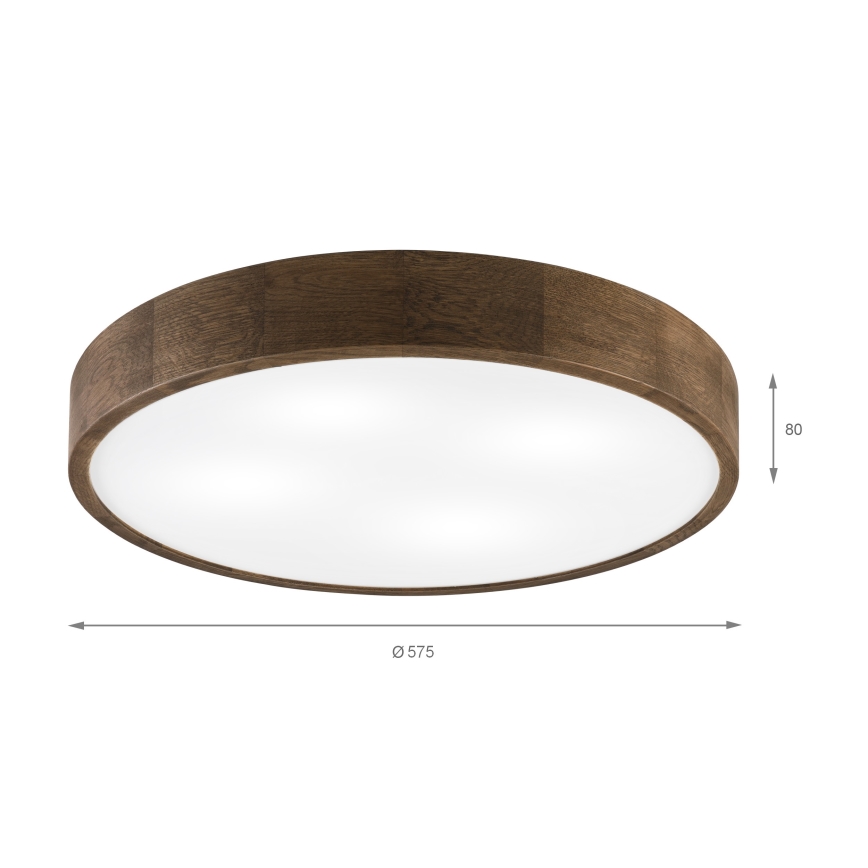 Brilagi - LED stropna svjetiljka CARVALHO 4xE27/60W/230V, dekor hrast-orah, promjer 57,5 cm