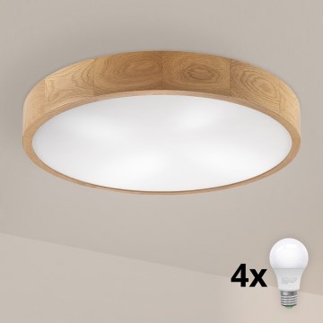 Brilagi - LED Stropna svjetiljka CARVALHO 4xE27/60W/230V drvo pr. 57,5 cm