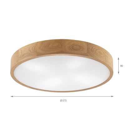 Brilagi - LED stropna svjetiljka CARVALHO 4xE27/60W/230V hrast, promjer 57,5 cm