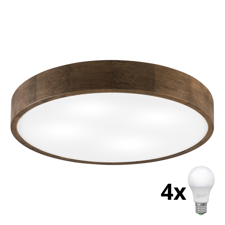Brilagi - LED Stropna svjetiljka CARVALHO 4xE27/60W/230V orah Ø 57,5 cm