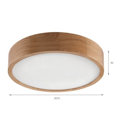 Brilagi - LED stropna svjetiljka CARVALHO LED/36W/230V hrast promjer 37,5 cm