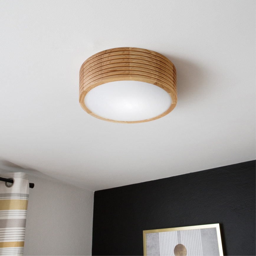 Brilagi - LED stropna svjetiljka CARVALHO MODERN 1xE27/60W/230V promjer 27,5 cm hrast