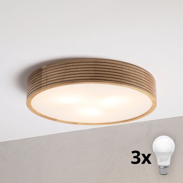 Brilagi - LED stropna svjetiljka CARVALHO MODERN 3xE27/60W/230V promjer 47,5 cm hrast