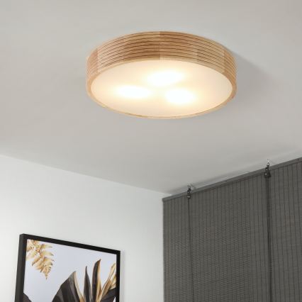 Brilagi - LED stropna svjetiljka CARVALHO MODERN 3xE27/60W/230V Ø 47,5 cm hrast