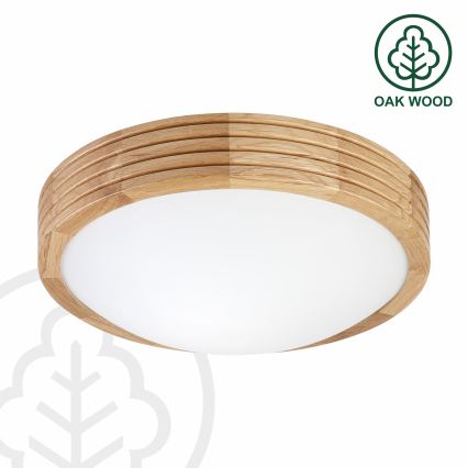 Brilagi - LED stropna svjetiljka CARVALHO MODERN SLIM 1xE27/60W/230V promjer 27,5 cm hrast