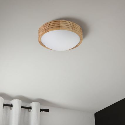 Brilagi - LED stropna svjetiljka CARVALHO MODERN SLIM 1xE27/60W/230V promjer 27,5 cm hrast
