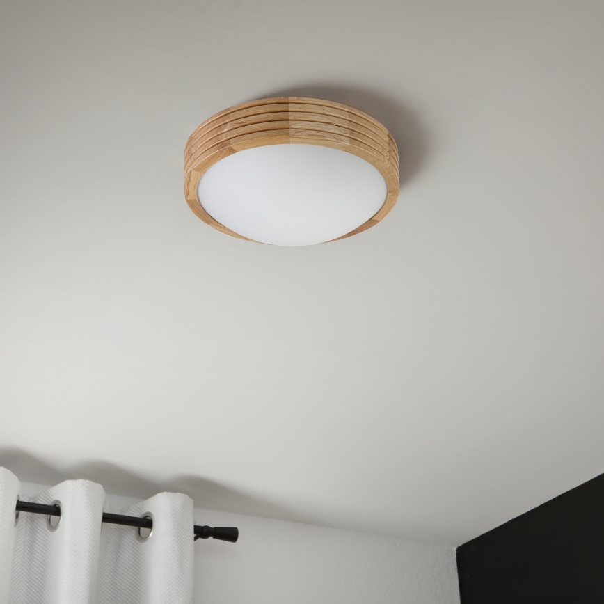 Brilagi - LED stropna svjetiljka CARVALHO MODERN SLIM 1xE27/60W/230V promjer 27,5 cm hrast