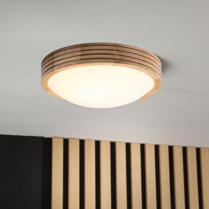 Brilagi - LED stropna svjetiljka CARVALHO MODERN SLIM 1xE27/60W/230V promjer 27,5 cm hrast