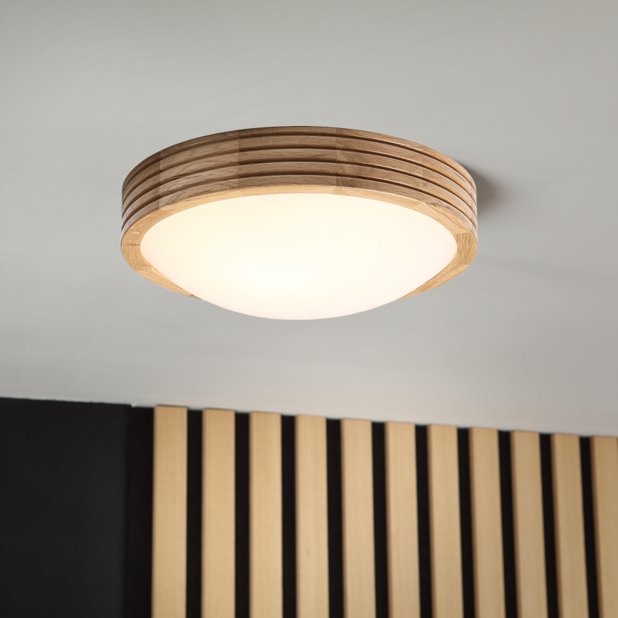 Brilagi - LED stropna svjetiljka CARVALHO MODERN SLIM 1xE27/60W/230V promjer 27,5 cm hrast