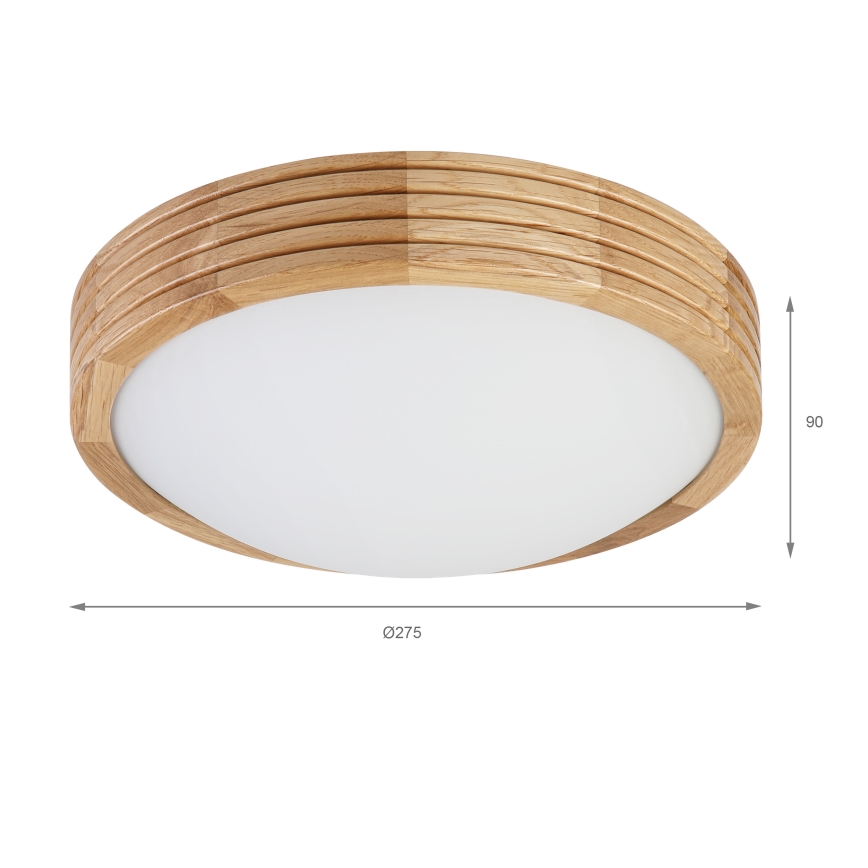 Brilagi - LED stropna svjetiljka CARVALHO MODERN SLIM 1xE27/60W/230V promjer 27,5 cm hrast