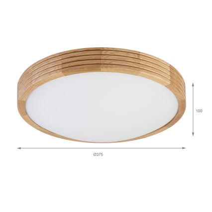 BRILAGI - LED stropna svjetiljka CARVALHO MODERN SLIM 2xE27/60W/230V Ø 37,5 cm hrast