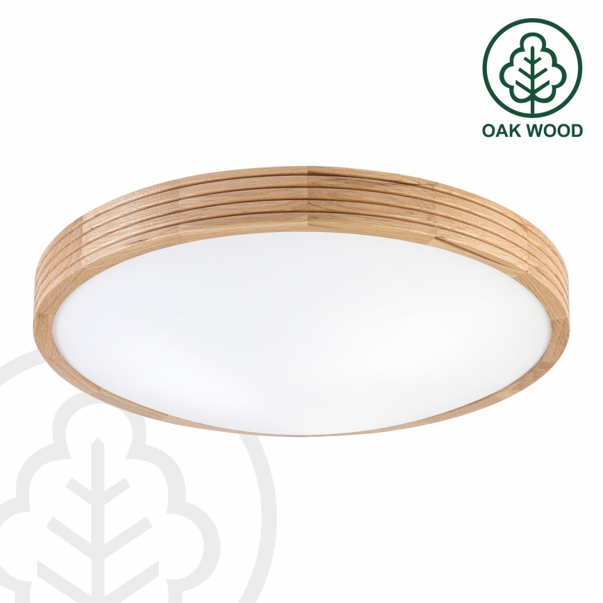 Brilagi - LED stropna svjetiljka CARVALHO MODERN SLIM 3xE27/60W/230V Ø 47,5 cm hrast