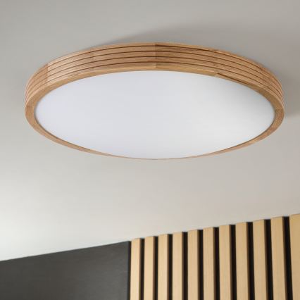 Brilagi - LED stropna svjetiljka CARVALHO MODERN SLIM 3xE27/60W/230V Ø 47,5 cm hrast