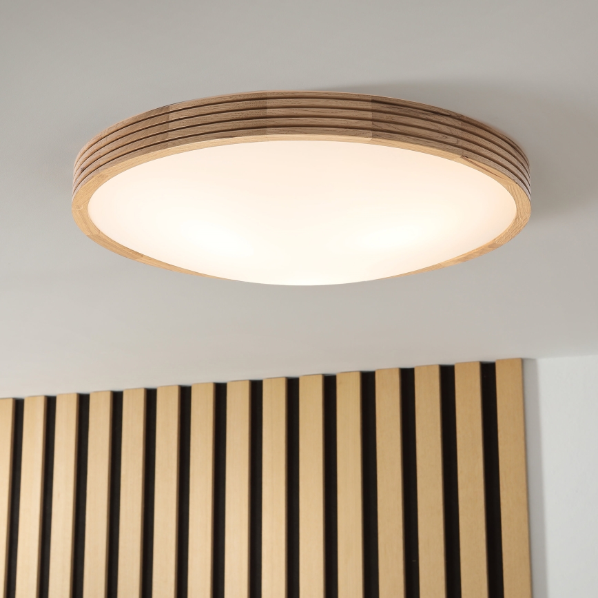 Brilagi - LED stropna svjetiljka CARVALHO MODERN SLIM 3xE27/60W/230V Ø 47,5 cm hrast