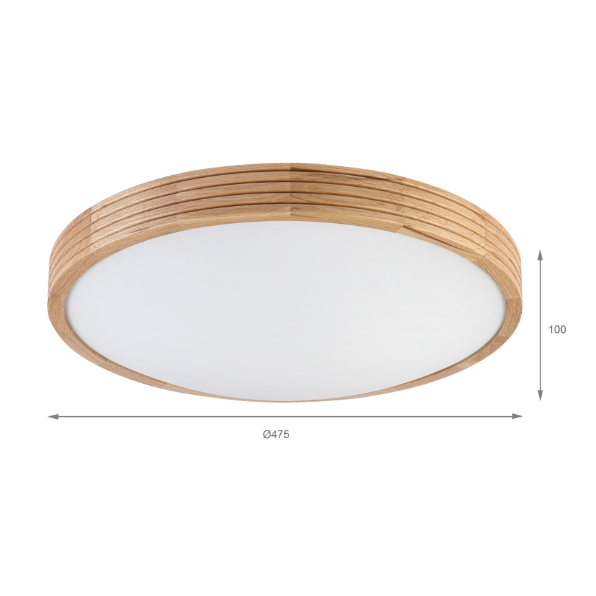 Brilagi - LED stropna svjetiljka CARVALHO MODERN SLIM 3xE27/60W/230V Ø 47,5 cm hrast