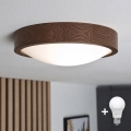 BRILAGI - LED stropna svjetiljka CARVALHO SLIM 1xE27/15W/230V hrast/orah, promjer 27 cm