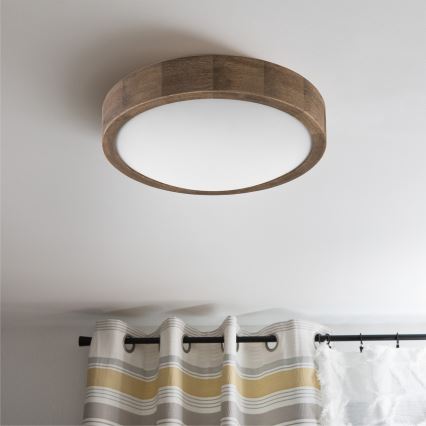 Brilagi - LED stropna svjetiljka CARVALHO SLIM 1xE27/15W/230V hrast/orah, promjer 27 cm