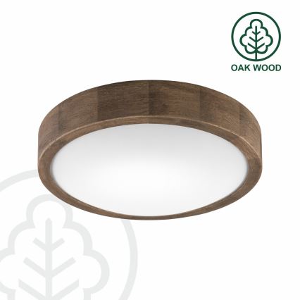 Brilagi - LED stropna svjetiljka CARVALHO SLIM 1xE27/15W/230V hrast/orah, promjer 27 cm