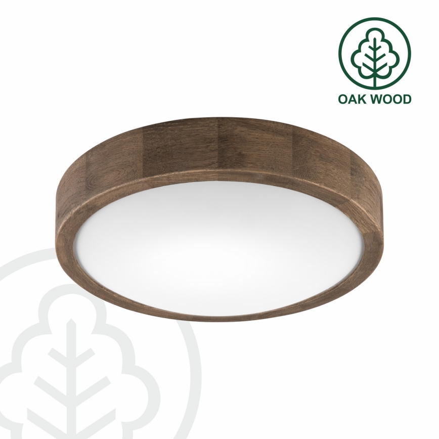 Brilagi - LED stropna svjetiljka CARVALHO SLIM 1xE27/15W/230V hrast/orah, promjer 27 cm