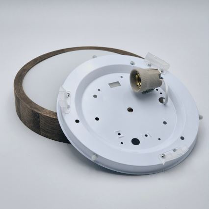 Brilagi - LED stropna svjetiljka CARVALHO SLIM 1xE27/15W/230V hrast/orah, promjer 27 cm