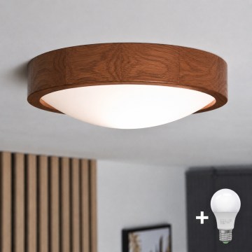 Brilagi - LED stropna svjetiljka CARVALHO SLIM 1xE27/15W/230V hrast/trešnja Ø 27 cm