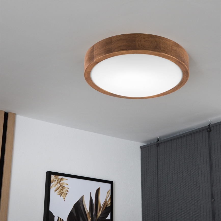 Brilagi - LED stropna svjetiljka CARVALHO SLIM 1xE27/15W/230V hrast/trešnja Ø 27 cm