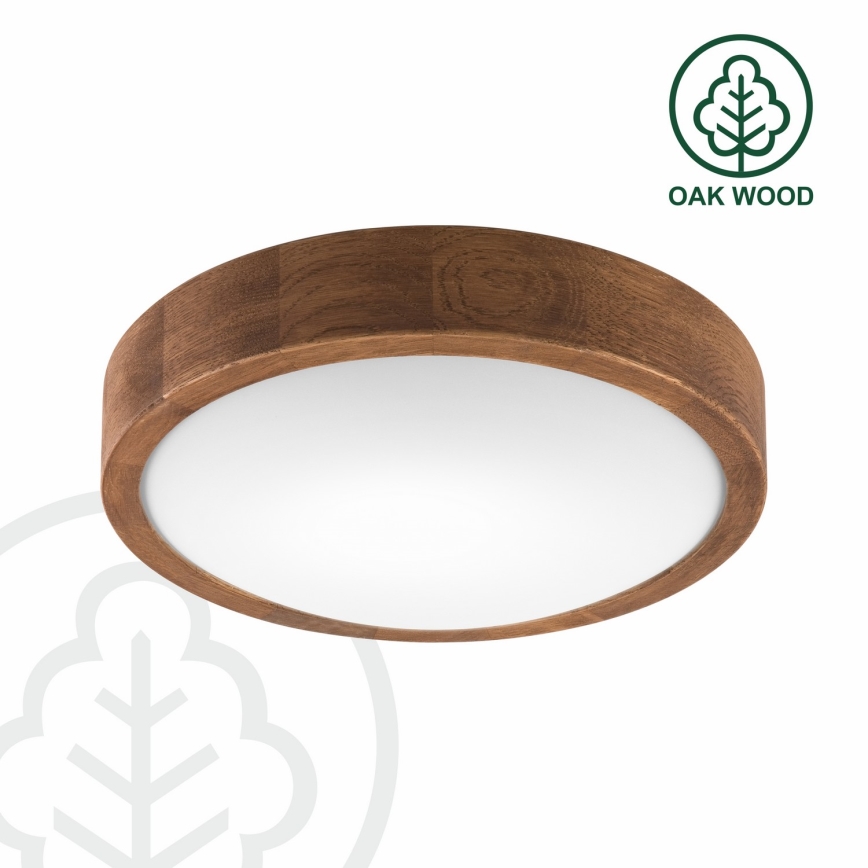 Brilagi - LED stropna svjetiljka CARVALHO SLIM 1xE27/15W/230V hrast/trešnja Ø 27 cm