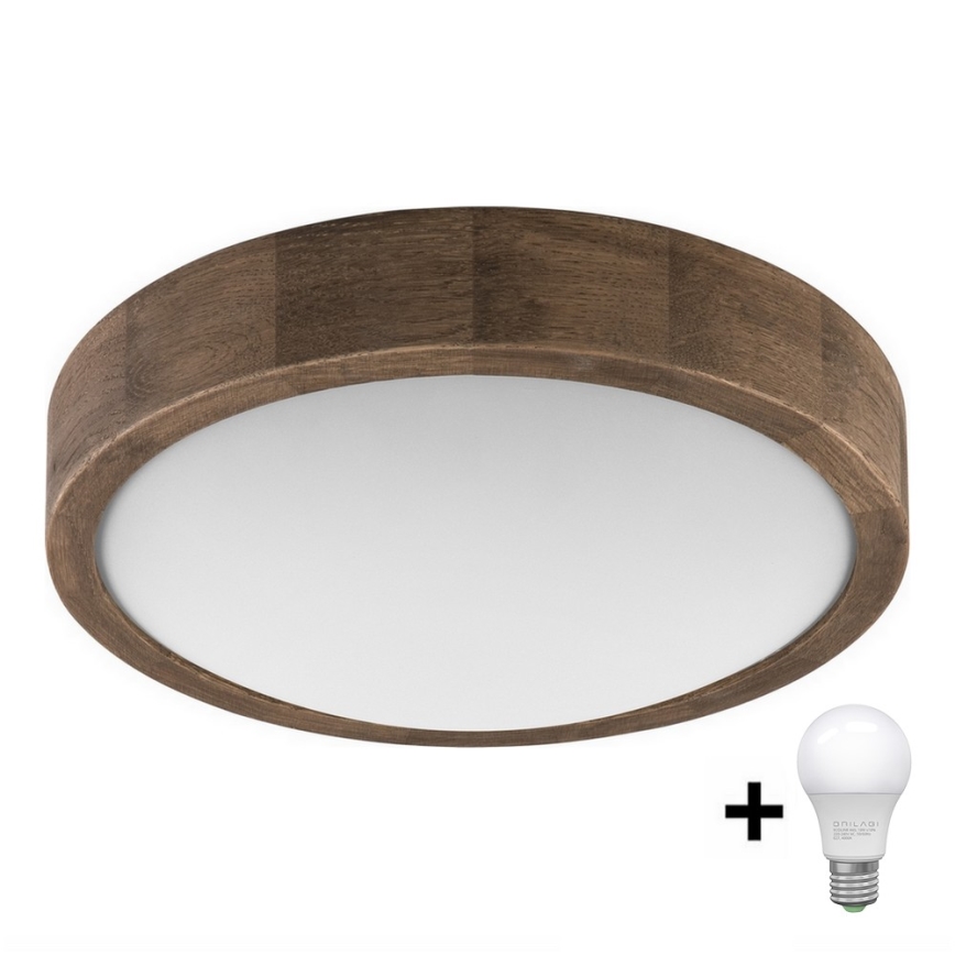 Brilagi - LED Stropna svjetiljka CARVALHO SLIM 1xE27/60W/230V hrast orah pr. 27 cm