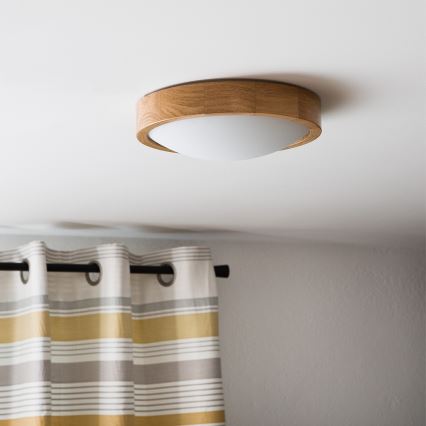 Brilagi - LED Stropna svjetiljka CARVALHO SLIM 1xE27/60W/230V hrast pr. 27 cm