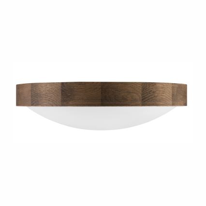 Brilagi - LED stropna svjetiljka CARVALHO SLIM 2xE27/15W/230V hrast/orah Ø 37 cm