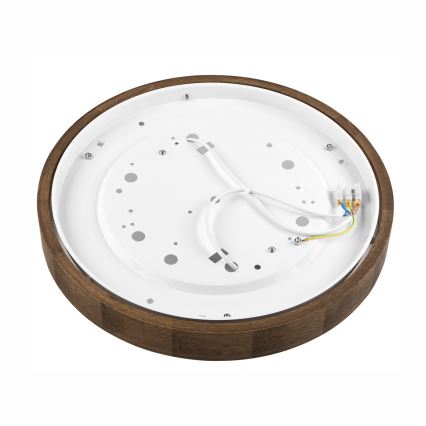 Brilagi - LED stropna svjetiljka CARVALHO SLIM 2xE27/15W/230V hrast/orah Ø 37 cm