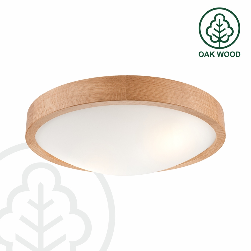 Brilagi - LED stropna svjetiljka CARVALHO SLIM 2xE27/15W/230V, hrast, promjer 37 cm