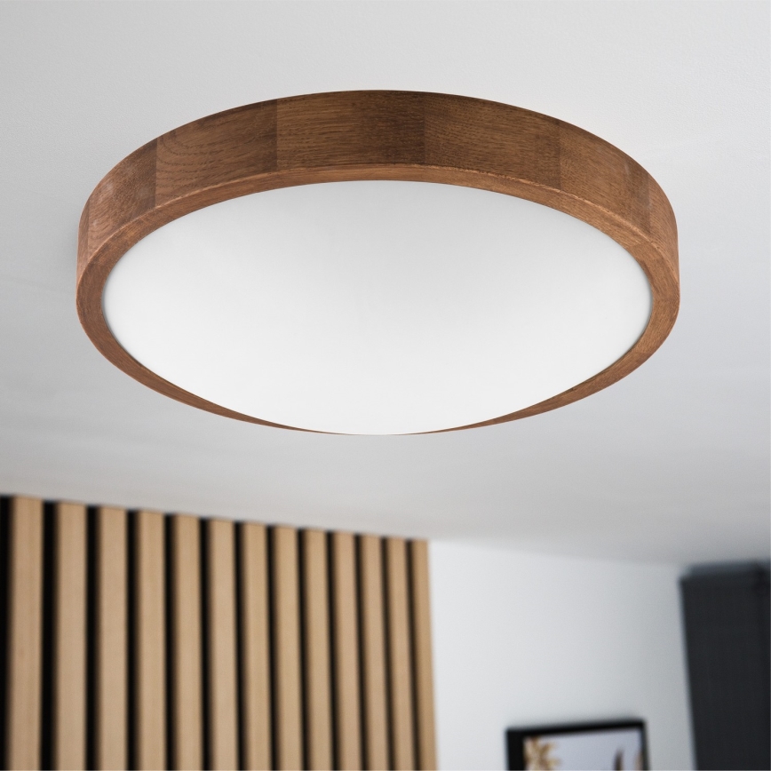 Brilagi - LED stropna svjetiljka CARVALHO SLIM 2xE27/15W/230V hrast/trešnja Ø 37 cm