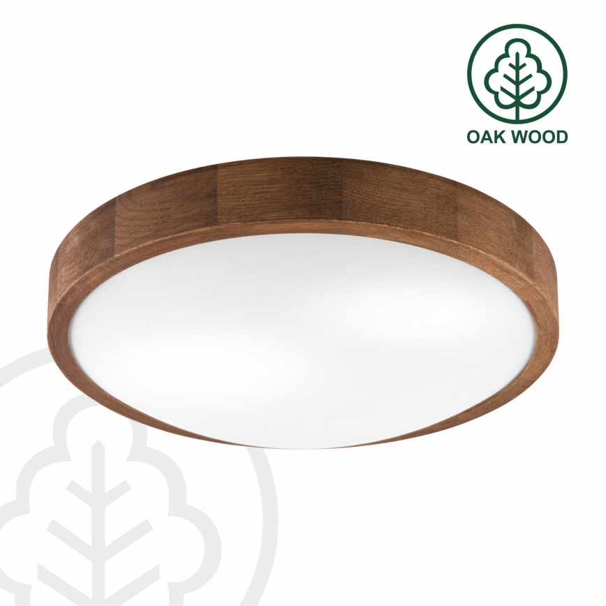 Brilagi - LED stropna svjetiljka CARVALHO SLIM 2xE27/15W/230V hrast/trešnja Ø 37 cm