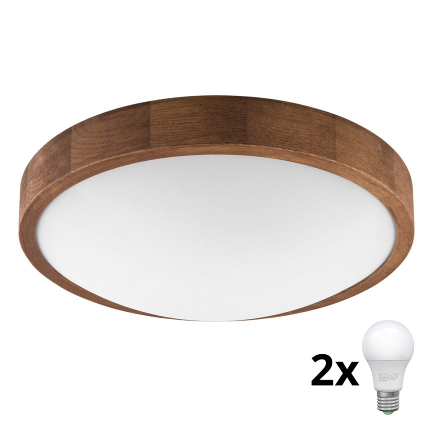 Brilagi - LED Stropna svjetiljka CARVALHO SLIM 2xE27/60W/230V hrast trešnja pr. 37 cm