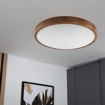 Brilagi - LED stropna svjetiljka CARVALHO SLIM 3xE27/15W/230V hrast/trešnja Ø 47 cm