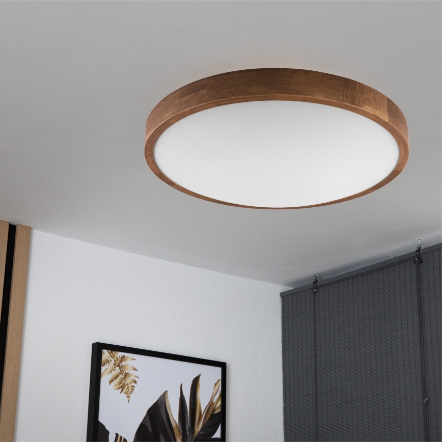Brilagi - LED stropna svjetiljka CARVALHO SLIM 3xE27/15W/230V hrast/trešnja Ø 47 cm