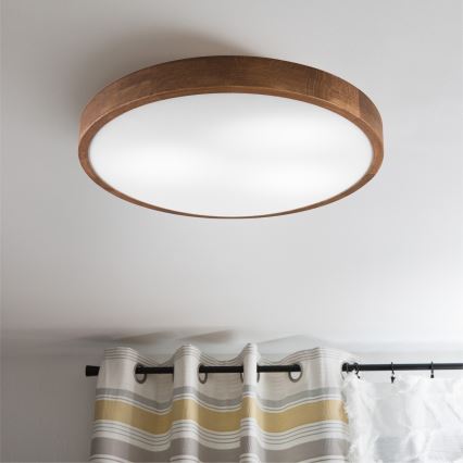 Brilagi - LED stropna svjetiljka CARVALHO SLIM 3xE27/15W/230V hrast/trešnja Ø 47 cm