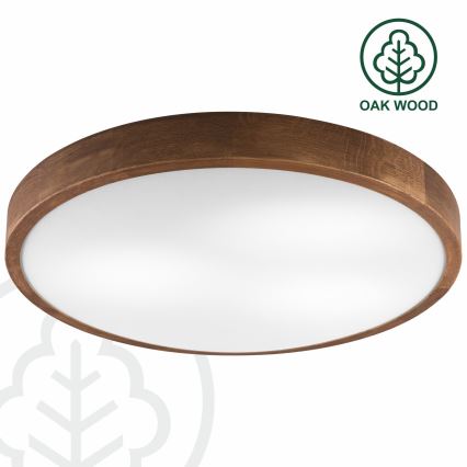 Brilagi - LED stropna svjetiljka CARVALHO SLIM 3xE27/15W/230V hrast/trešnja Ø 47 cm