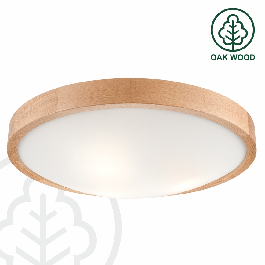 Brilagi - LED stropna svjetiljka CARVALHO SLIM 3xE27/45W/230V hrast Ø 47 cm