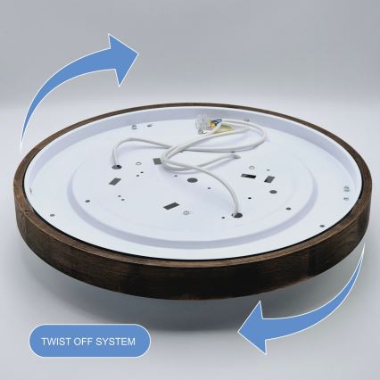 Brilagi - LED Stropna svjetiljka CARVALHO SLIM 3xE27/60W/230V hrast orah promjer 47 cm