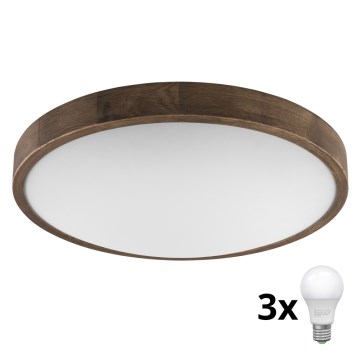 Brilagi - LED Stropna svjetiljka CARVALHO SLIM 3xE27/60W/230V hrast pr. 47 cm