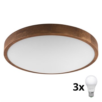 Brilagi - LED Stropna svjetiljka CARVALHO SLIM 3xE27/60W/230V hrast trešnja pr. 47 cm