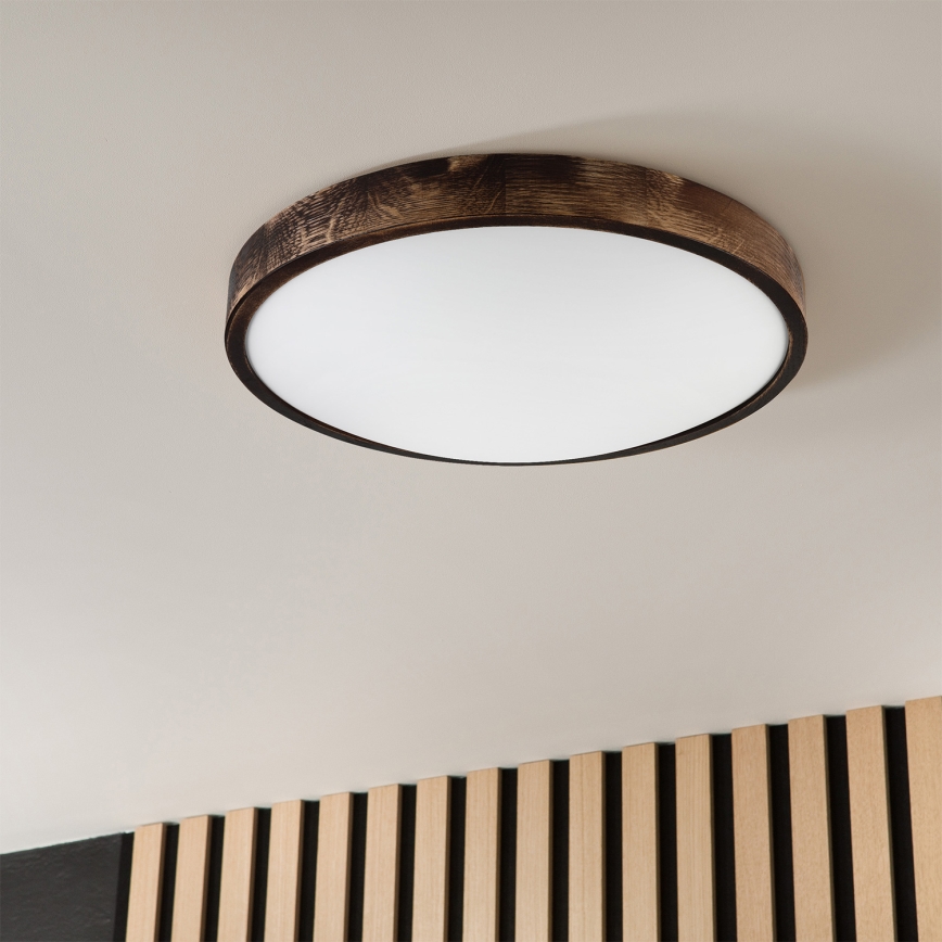 Brilagi - LED stropna svjetiljka CARVALHO SLIM SMOKEY LED/36W/230V hrast promjer 47,5 cm